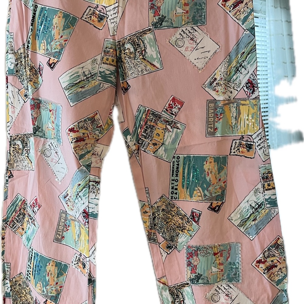 havenblue. Vintage quality cotton pants. Theme postcard. super fit.
